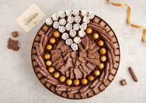 Eid Gold Tray with Wafer Flowers (large) E20