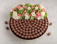 Large Round tray - with flowers-Mbrook Al Melcha