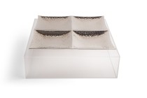 SILVER SQUARE TRAY WITH PLEXI STAND