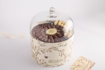 Eid offwhite bird box with glass cover-E24-8