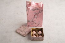 10 pieces pink bird square tin with customized name-GA13