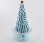 Blue chocolate tower with customized name-large