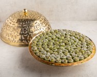 Pistachio gurayba gold tray with cover large-R67